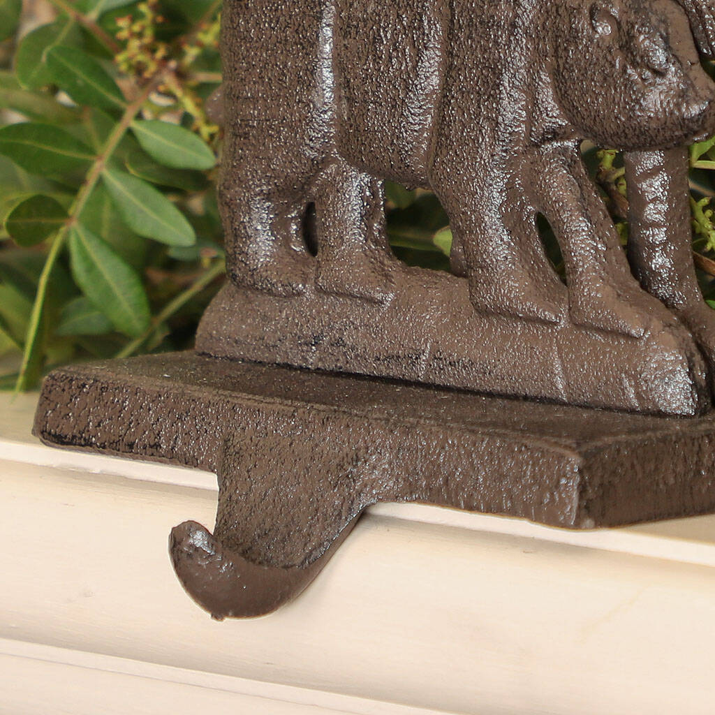 Woodland Bear Cast Iron Stocking Hanger By Dibor
