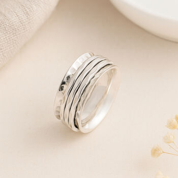 Personalised Sterling Silver Triple Spinner Ring – 8mm, 4 of 8