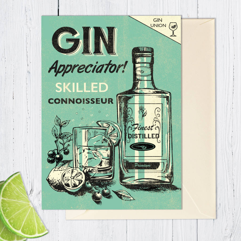 Gin Blank Greetings Card By Rocket 68 | notonthehighstreet.com