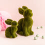 Large Green Flock Bunny Decoration, thumbnail 5 of 5