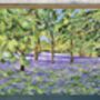 Bluebells At Enys Gardens, Cornwall Collage Art Card, thumbnail 1 of 6