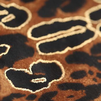 Personalised Leopard Spot Gold Foil Print Scarf, 7 of 12