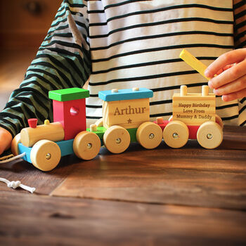 Personalised Wooden Toy Train, 4 of 8