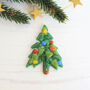 Handmade Fused Glass Christmas Tree Brooch, thumbnail 1 of 6
