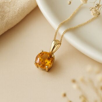 Personalised 9ct Gold Citrine Necklace November Birthstone, 3 of 10
