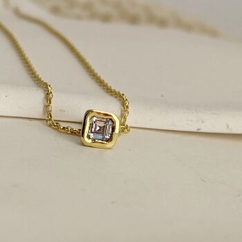 Cushion Cut Diamond Solitaire Necklace, 2 of 8
