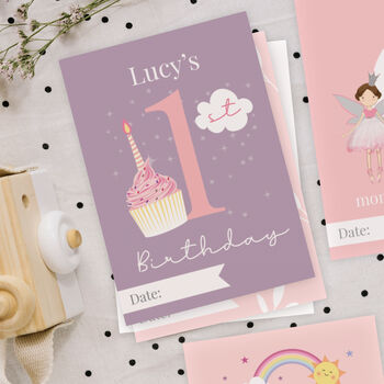 Personalised Baby Girl Milestone Cards, 2 of 8