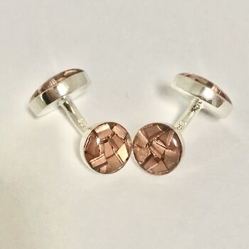 Silver And Copper Cufflinks, 5 of 7