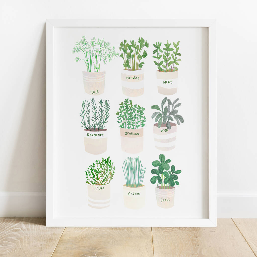 Herb Plant Pot Print, 1 of 3