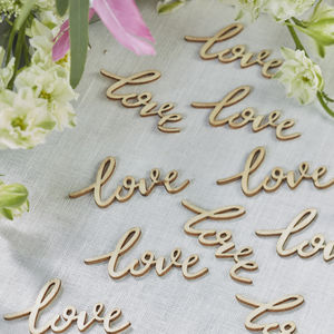table confetti boho decorations wooden weddings notonthehighstreet centerpieces