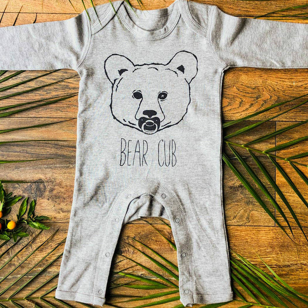 Bear Cub Organic Baby Grow, 1 of 4