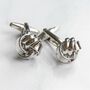 Best Man Or Usher Silver Tie The Knot Cufflinks, thumbnail 4 of 5