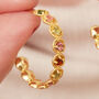 Watermelon Tourmaline Textured Gold Vermeil Hoops, thumbnail 6 of 10