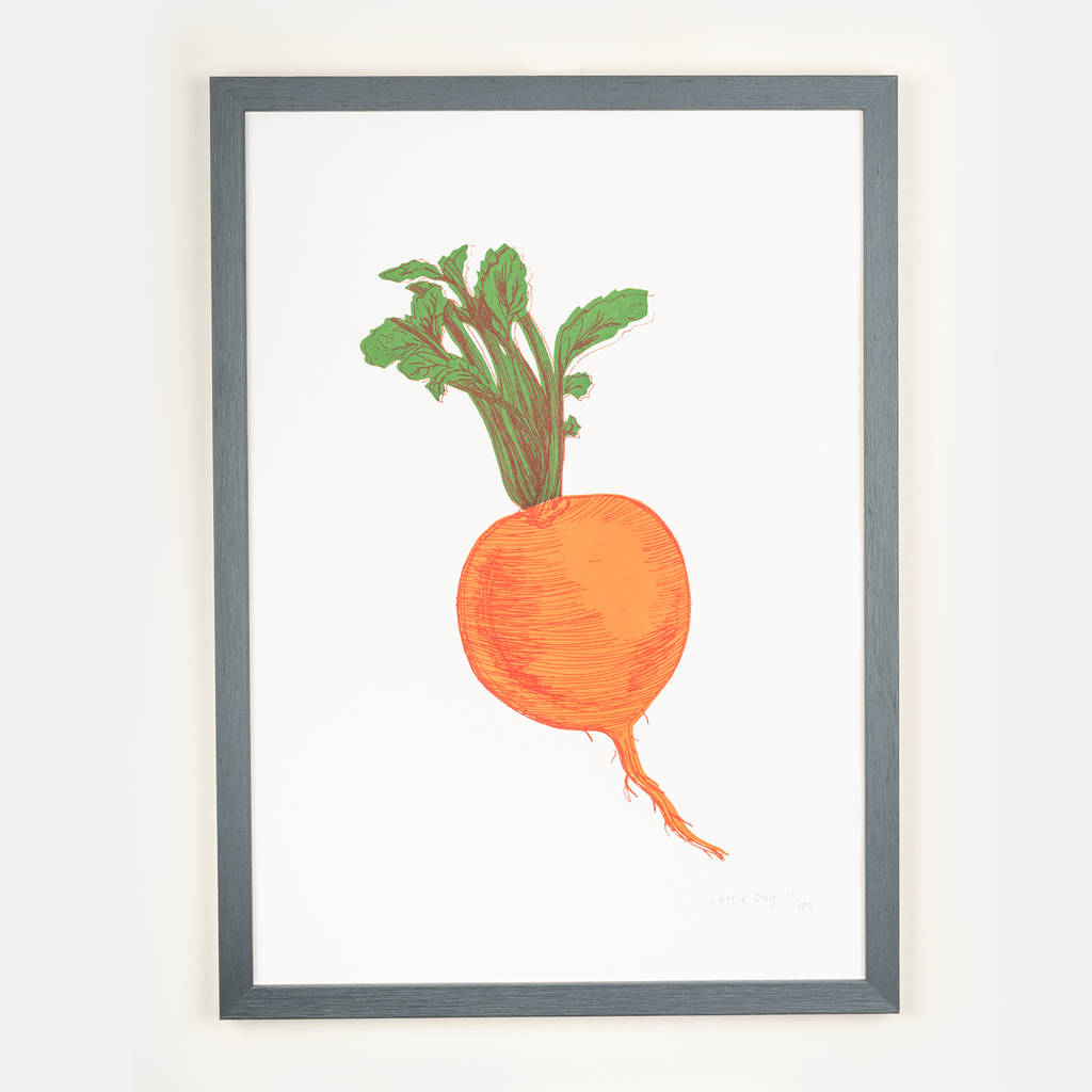 Orange Swede Vegetable Wall Art, 1 of 4