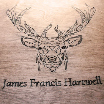 Personalised Wooden Stag Cufflink And Watch Box, 2 of 4