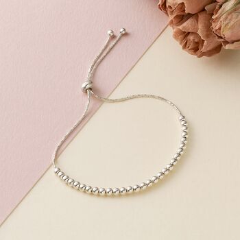 Sterling Silver Drawstring Bead Bracelet, 2 of 7