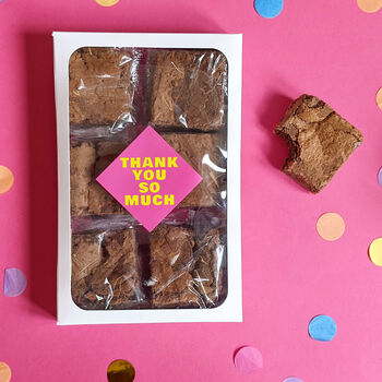 Personalised Thank You Gooey Brownies Gift Box, 3 of 6