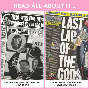 Formula One Personalised UK Sports Gift Newspaper Book, 11 of 12