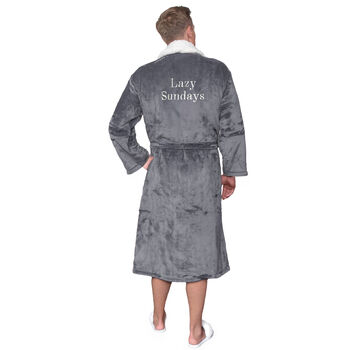 Personalised Sherpa Style Fleece Dressing Gown, 5 of 12