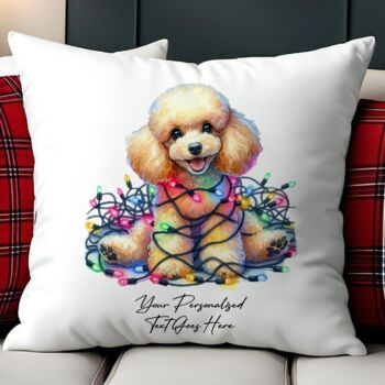 Personalised Poodle In Christmas Lights, 2 of 10
