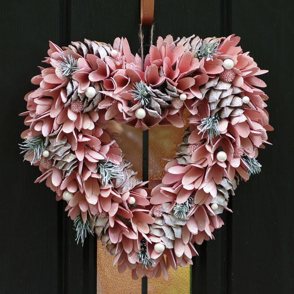 Heather Cottage Heart Door Wreath, 1 of 3