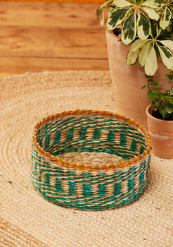 Round Stripe Seagrass Basket, 4 of 6