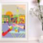 Dreamtown Piazza Colourful Friendship Art Print, thumbnail 3 of 3