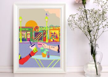 Dreamtown Piazza Colourful Friendship Art Print, 3 of 3