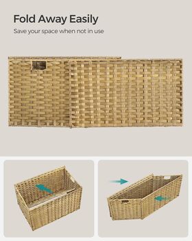 Woven Storage Basket With Lid Blanket Bin, 8 of 8