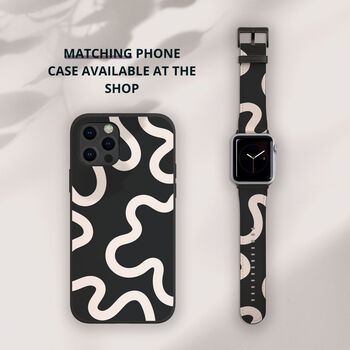 Black And White Swirl Vegan Leather Apple Watch Band, 7 of 7