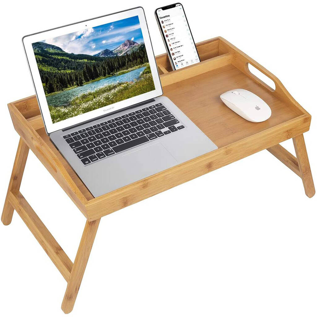 Portable bed store table tray