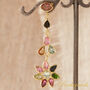 Multicoloured Tourmaline Star Shaped Long Stud Gold Earrings, thumbnail 6 of 9