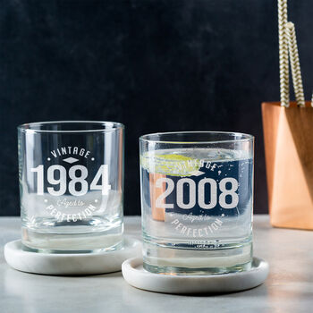 Personalised Engraved Vintage Style Whiskey Glass For Men, 2 of 5
