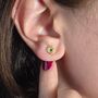 Emerald May Hawthorn Gold Plated Stud Earrings, thumbnail 3 of 5