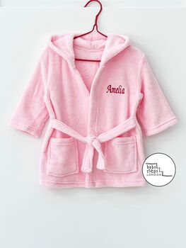 Personalised Soft Baby Hooded Bath Robe, 2 of 2