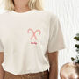 Candy Cane Personalised T Shirt | Cream, thumbnail 1 of 4