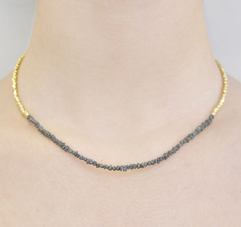 Black Diamond April Birthstone Gold Plated Necklace, 3 of 4