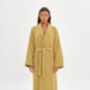 Mustard Unisex 100% Cotton Waffle Bathrobe, thumbnail 3 of 3