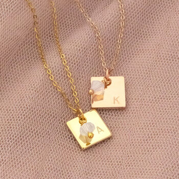 Personalised Square Charm Necklace, 3 of 6