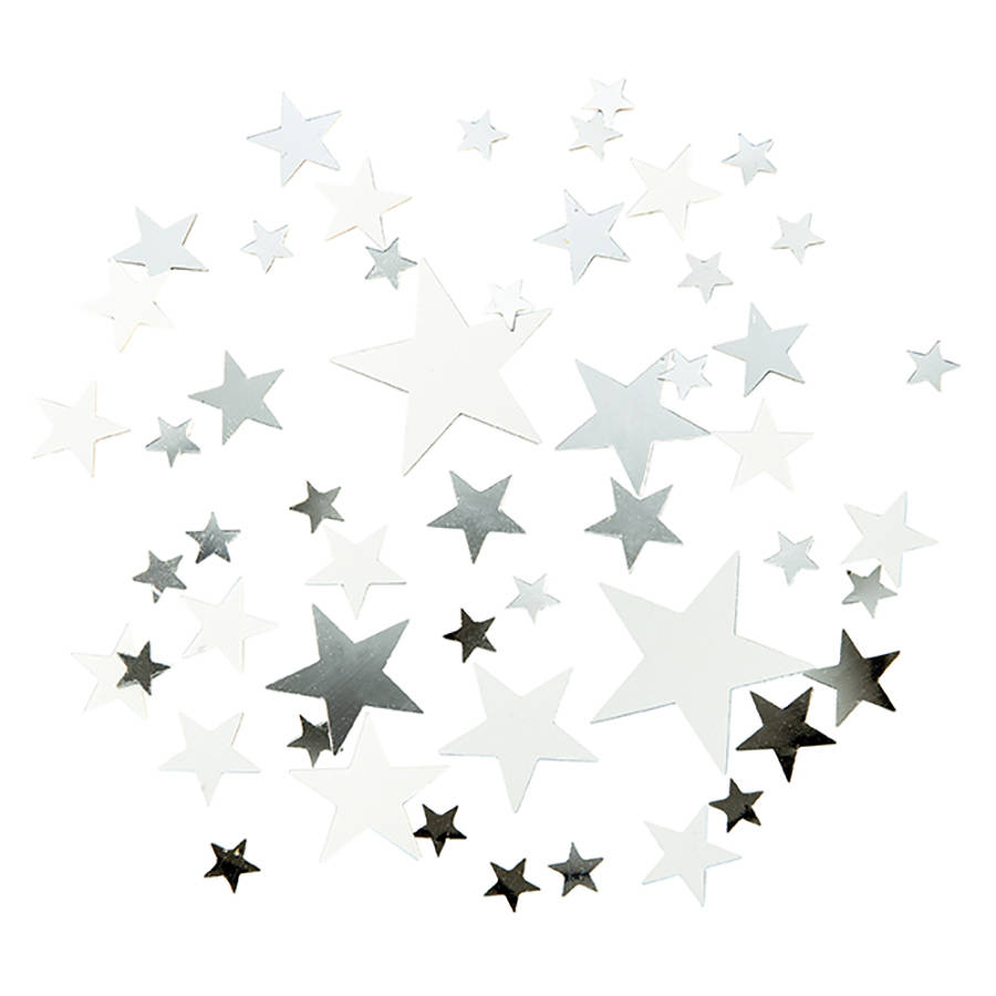 silver metallic star table confetti by postbox party ...