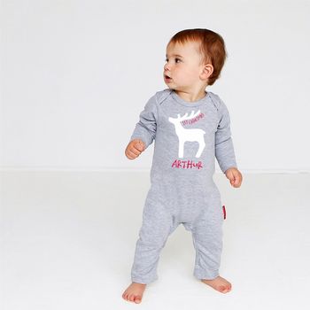Personalised Rudolf First Christmas Romper, 6 of 11