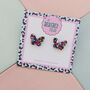 Rainbow Butterfly Glitter Resin Stud Earrings, thumbnail 3 of 4