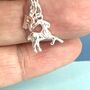 Personalised Sterling Silver Goat Initial Charm Bracelet, thumbnail 5 of 6