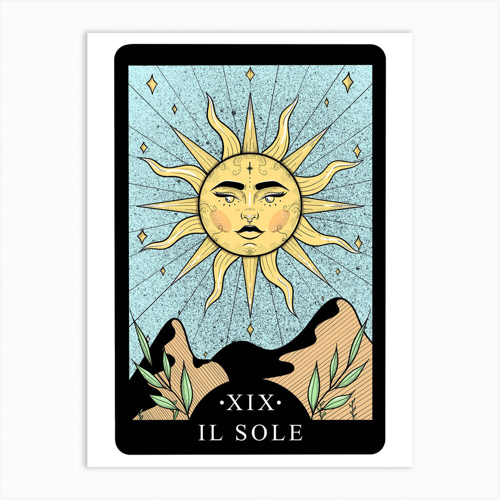 The Sun Tarot Card Premium Art Print By By Caz Art
