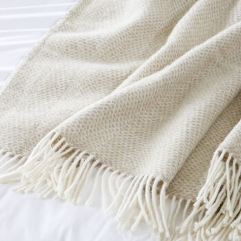 Extra Large Beige And Cream Wool Throw, 3 of 4
