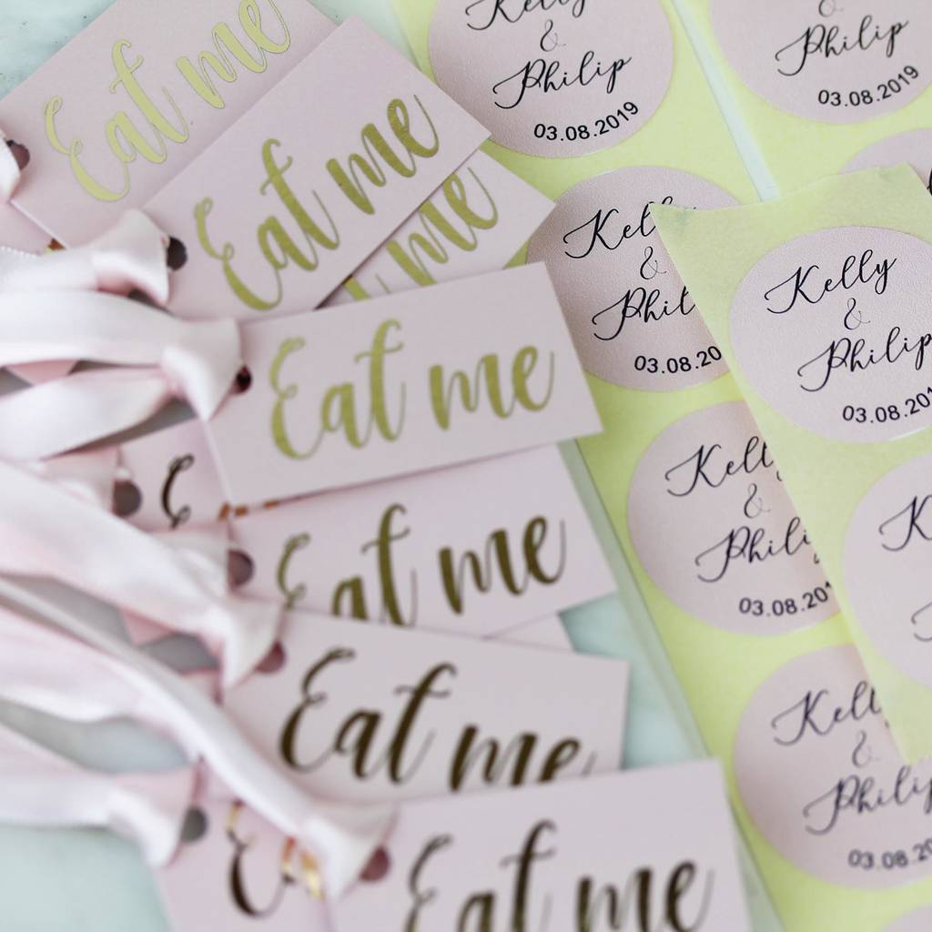 D I Y 'Eat Me' Wedding Favour Labels Personalised, 1 of 6