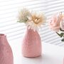 Set Of Three Glazed Pink Ceramic Flower Vase, thumbnail 4 of 6