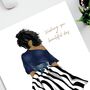 Stripe A Pose Black Girl Art Print, thumbnail 2 of 3