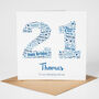 Personalised 21st Birthday Card For Him, thumbnail 2 of 2