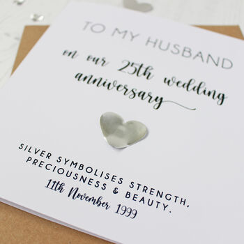 25th Silver Wedding Anniversary Personalised Card, 5 of 9